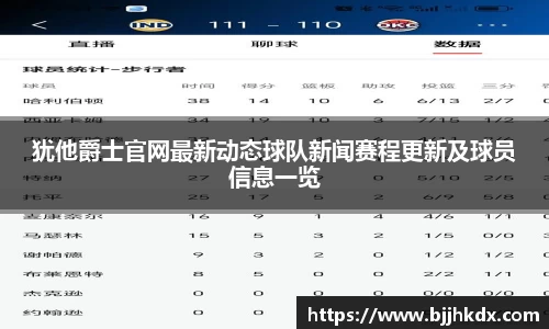 犹他爵士官网最新动态球队新闻赛程更新及球员信息一览